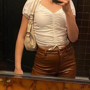 Aritzia Melina Pants – High Rise, Straight Leg (Vegan Leather)